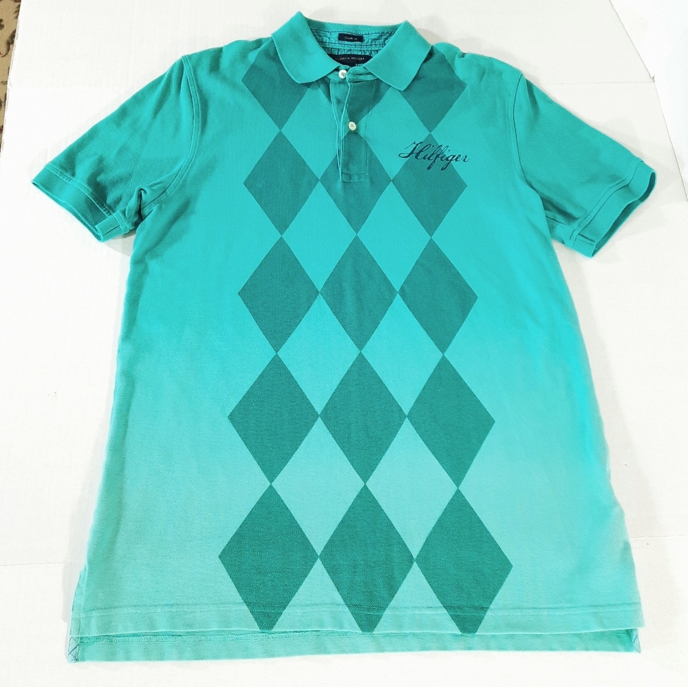 Tommy Hilfiger Argyle Diamond Polo Shirt Spellout